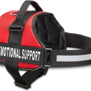 Heavy Duty Emotional Support Dog Vest Harness with Reflective Straps, Interchangeable Patches & Top Handle - ESA Dog Vest in 8 Sizes, Durable Service Harness for Working and Support Dogs
