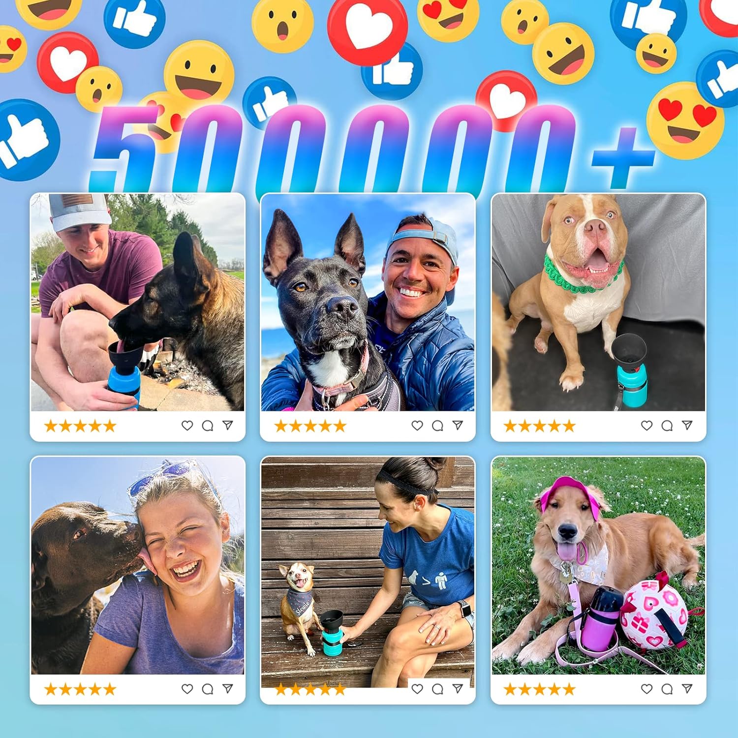 lesotc Dog Travel Water Bottle Portable, Foldable Dog Water Bowl Dispenser, Leak Proof Pet Water Bottle for Dogs Outdoor Walking, Hiking, Travel, Puppy Essentials Necessities, BPA Free, Lightweight - Image 7