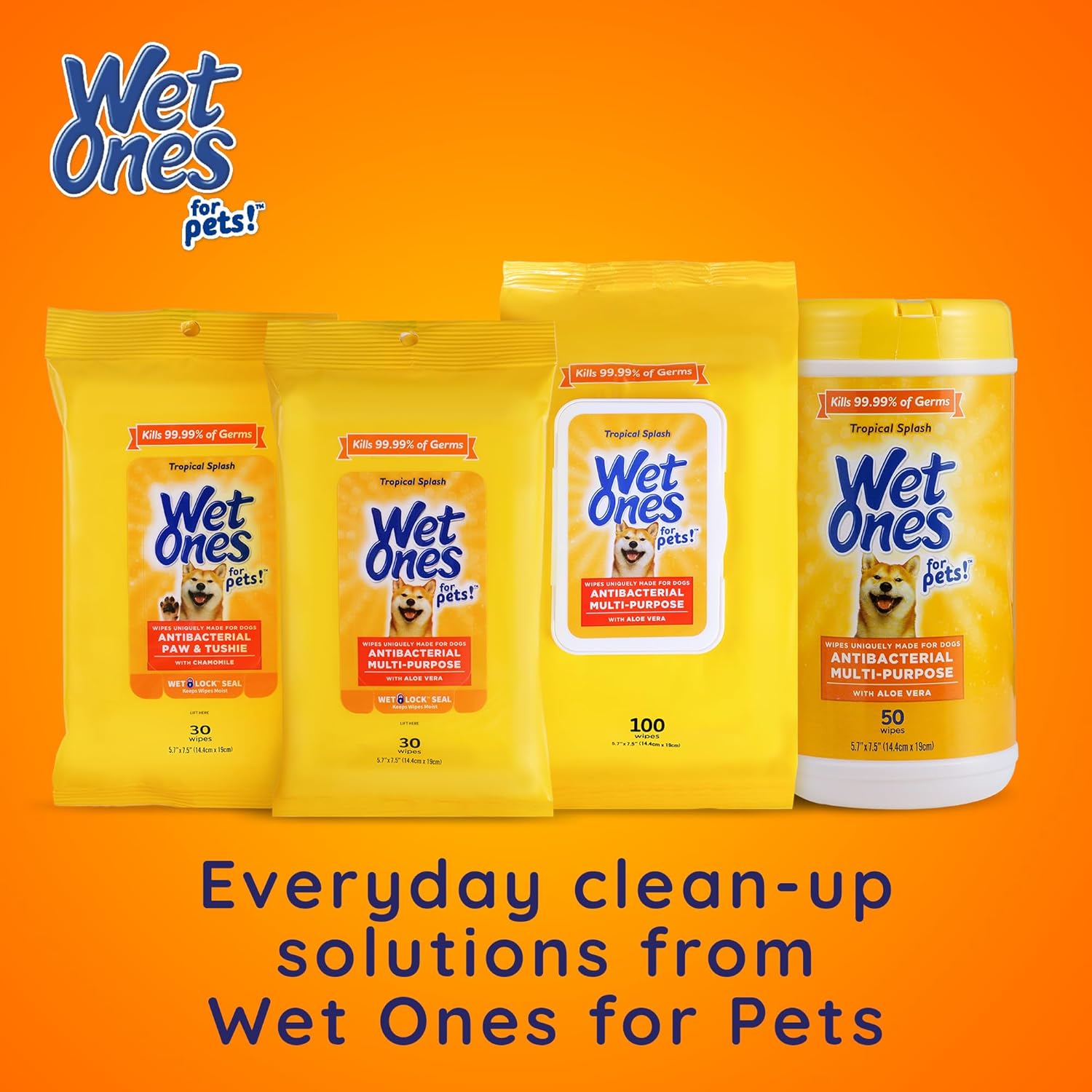 Wet Ones for Pets Antibacterial Heavy Duty Paw Wipes, Tropical Splash Scent - Thick Dog Cleaning Wipes - Scented, Durable and Disposable Dog Wipes for Paws, 50 Count - Image 7