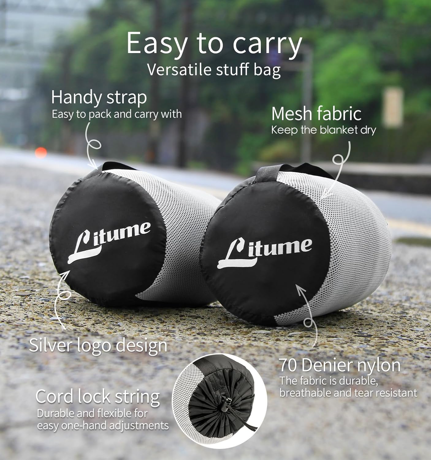 Travel Blanket Lightweight and Breathable, 67 x 48 in Soft Airplane Flight Blanket for Travelers, Foldable Camping Sheet with Stuff Sack for Train, Camp, backapcking, office, home (Velvet E650) - Image 5