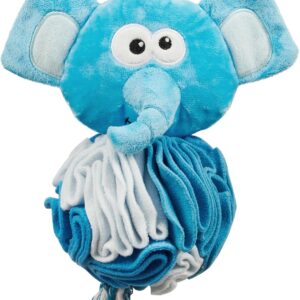 Outward Hound by Nina Ottosson Stuff N' Snuffle Plush Snuffle Ball Dog Puzzle, Elephant, Blue