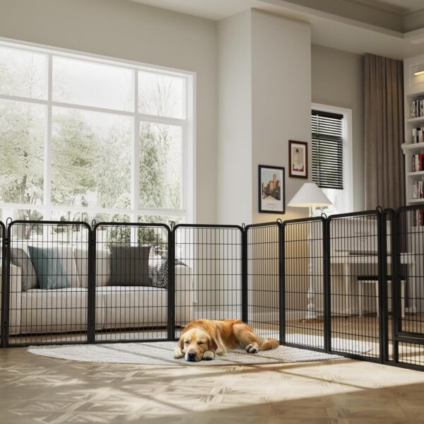 Yaheetech Dog Playpen Outdoor, 40 inch 8 Panels Dog Pen Indoor Heavy Duty Puppy Exercise Pen Metal Pet Fence for RV Camping/Yard/Garden - Image 3