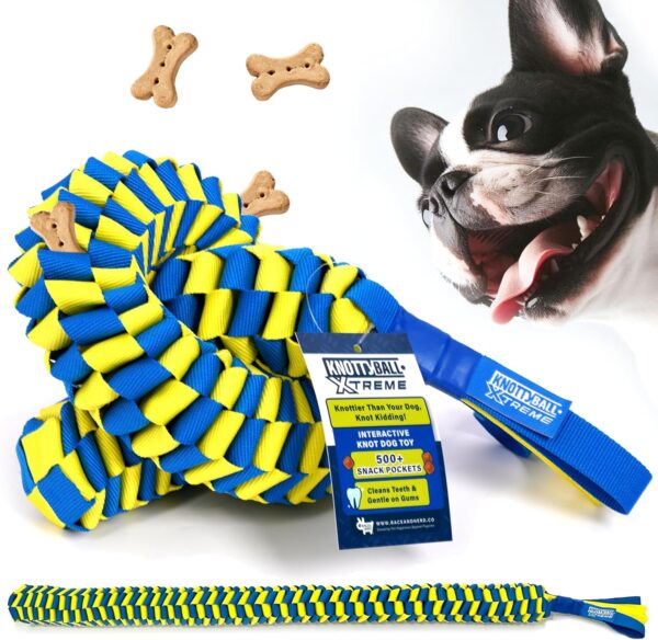 Race&Herd KnottyBall Xtreme Snuffle Ball - Interactive Dog Puzzle Toy for Smart Dogs, Stimulating Dog Toys for Boredom, Treat Puzzle Toys for Dogs Enrichment, Snuffle Treat Dispensing Smart Dog Toys