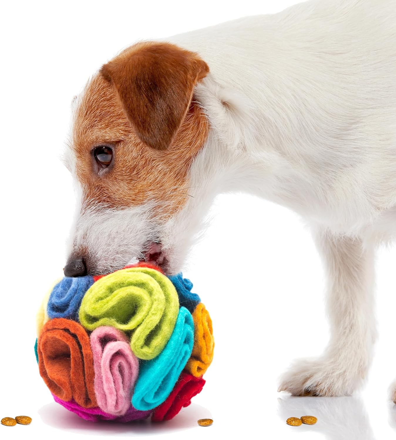 Glaciart One Snuffle Ball for Dogs - 5"x5" Treat Dispensing Puzzle Toy for Small & Medium Breeds - Mental Stimulation, Slow Feeding, and Interactive Play - Durable, Natural Wool, Machine Washable - Image 6