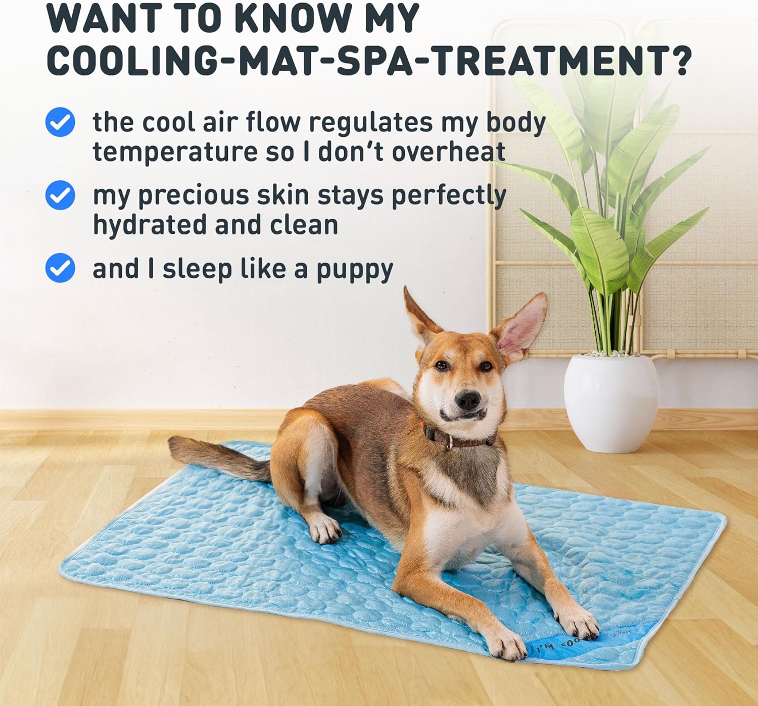 INSPECTOR TAIL Self Cooling Mat for Dog + Free String Bag/Washable & Portable Pet Soft Pad for Indoor or Outdoor/Perfect as Blanket for Kennel Sofa Bed Floor Car/Blue - Image 7