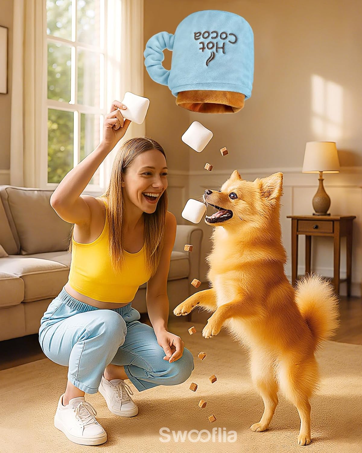 Swooflia Crinkle Dog Toy - Enrichment Squeaky Plush Toys to Keep Them Busy,Treat Boredom for Small Dogs Funny Interactive Stimulating Puppy Toy for Hide and Seek - Image 7