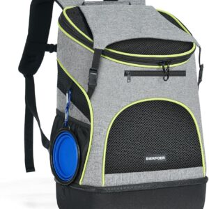 Dog Backpack Carrier for Small Dogs - Cat Backpack with Hard Bottom(Upgraded Sturdy EVA), Suitable for Hiking, Traveling and Camping, Max 17 lbs, Grey