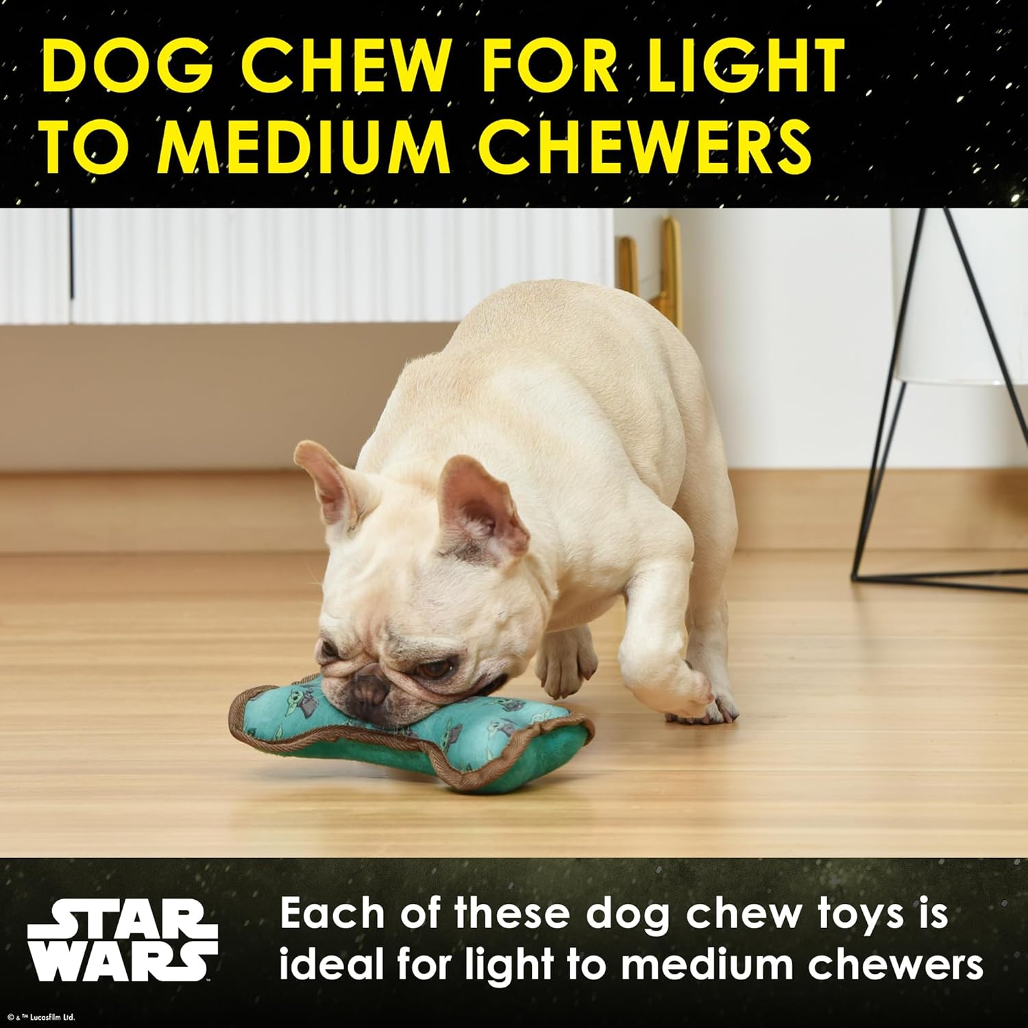 STAR WARS for Pets The Mandalorian 3 Piece Gift Set for Dogs, Includes 9" Mandalorian Plush, 9" GROGU Plush, and Oxford Bone Shape Toy with GROGU Print | Squeaky Dog Toys - Image 5