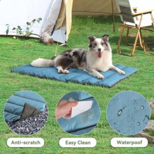 WESTERN HOME WH Outdoor Dog Bed,Large Sized Dog Waterproof Washable Beds for Medium Large Dogs, Portable Camping Travel Pet Bed Mat, 43 x 26 Inch, Sky Blue