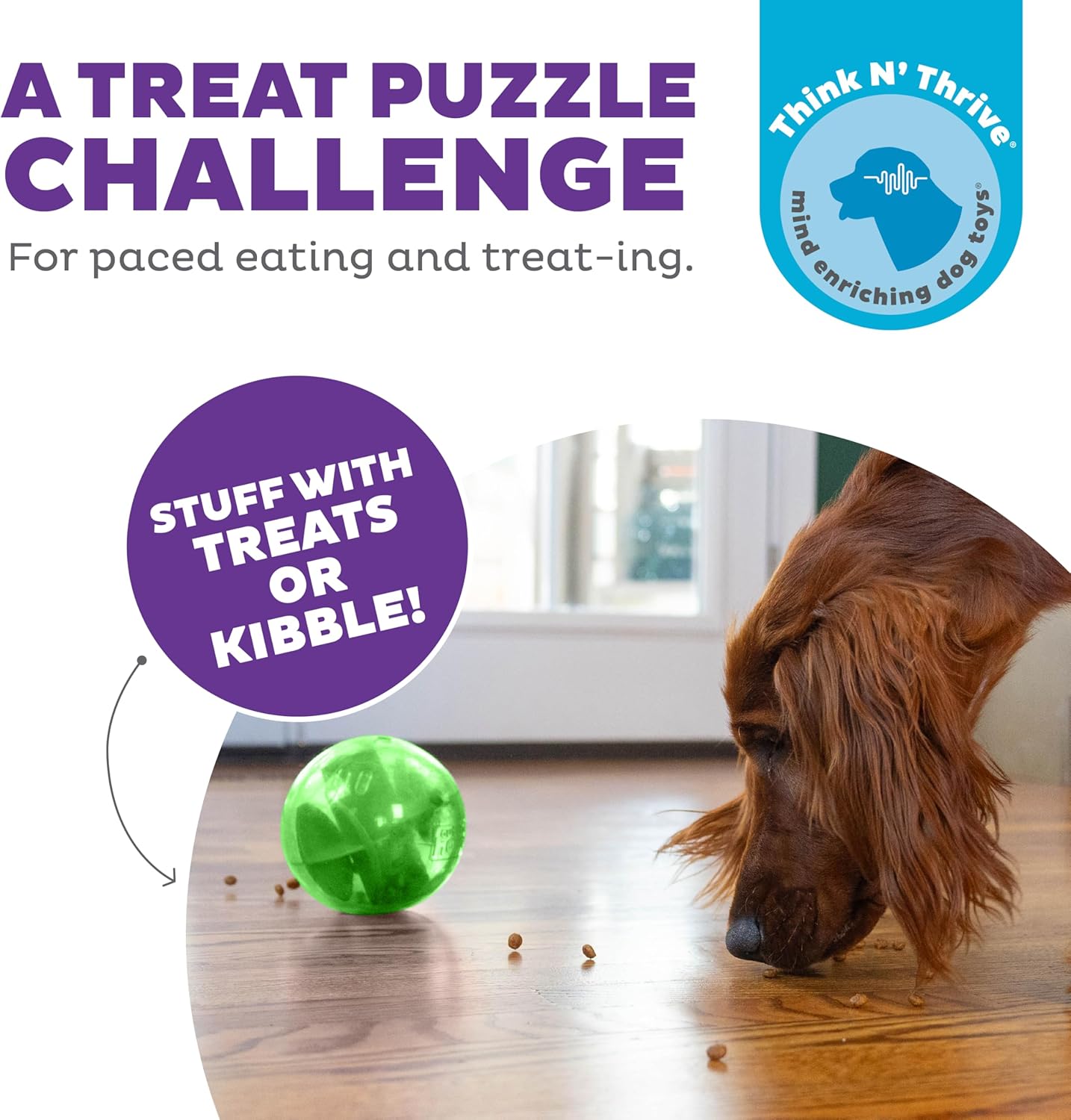 Outward Hound by Planet Dog Mazee Puzzle Ball Interactive Treat Dispensing Dog Toy, Green - Image 2