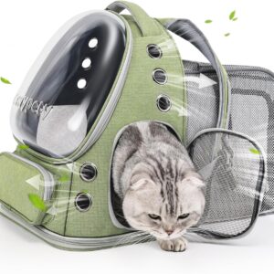 Expandable Cat Backpack,Cat Bubble Backpack Carrier for Carrying Cats, Pets and Small Dogs,Airline-Approved,Designed for Travel, Hiking, Walking,Car