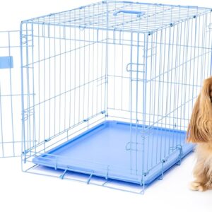 Carlson Blue Secure and Compact Single Door Metal Dog Crate, Small
