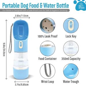 Portable Dog Travel Water Bottle with Water Dispenser Kit: Hydrate, Nourish, and Tidy Up with Ease on Your Pet’s Outdoor Adventures – Travel Water Dispenser, Food Container, and Poop Bag All-in-One.