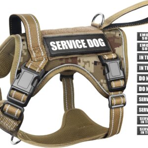 WINSEE Tactical Dog Harness, No Pull Dog Harness for Medium Large Dogs with Handle & Molle, Military Service Dog Vest Harness in Training Pet Harness for Small Dogs