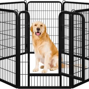 Yaheetech Dog Playpen Outdoor, 40 inch 8 Panels Dog Pen Indoor Heavy Duty Puppy Exercise Pen Metal Pet Fence for RV Camping/Yard/Garden
