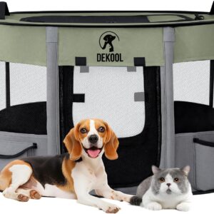 Foldable Pet Dog Playpen, Portable Dog Crate for Puppies, Cat, Rabbit, Puppy Play Pen for Indoors, Kennel Tent Crate for Indoor Outdoor Travel Camping Use with Carrying Case (Green, S)