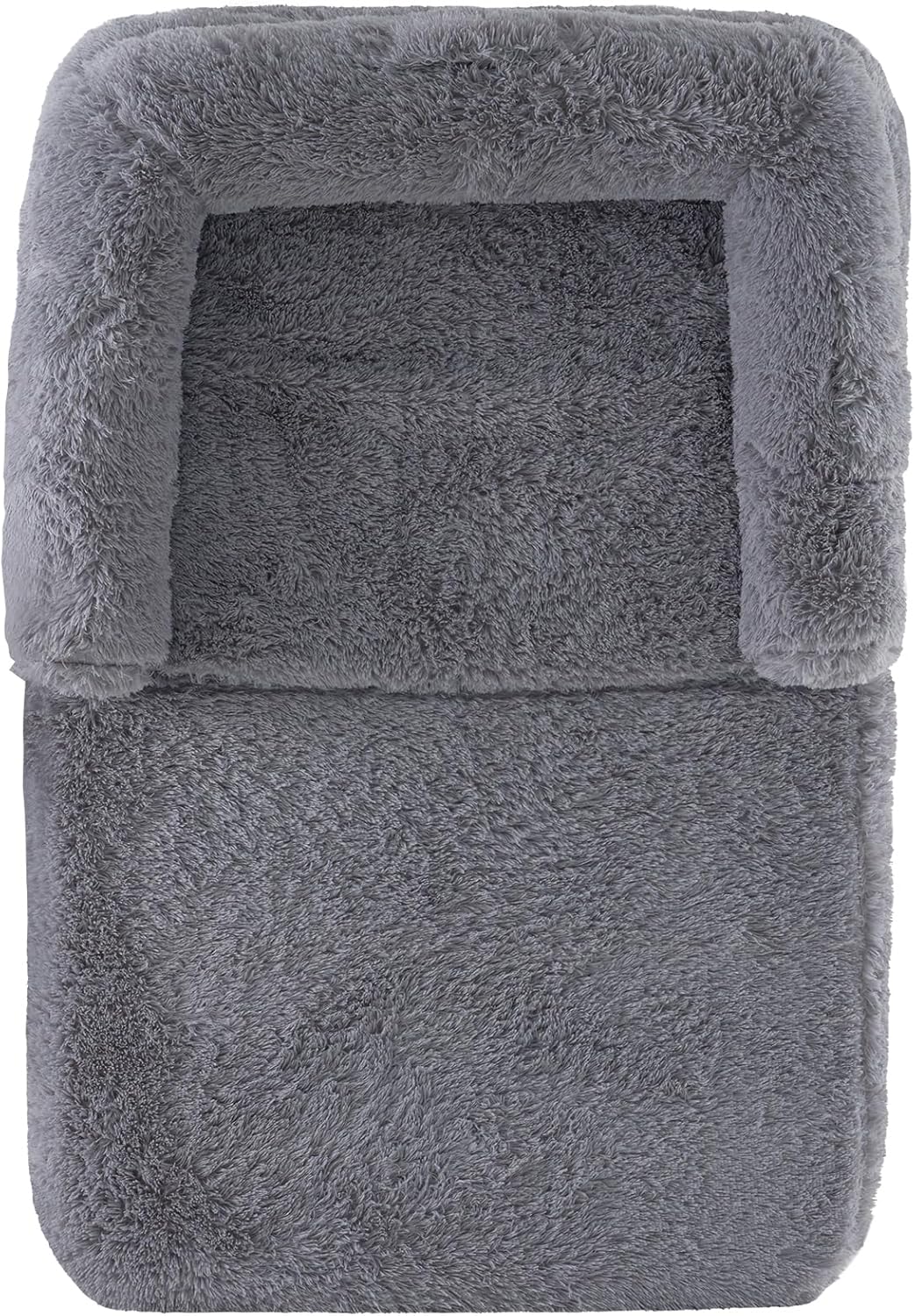 VEVOR Foldable Human Dog Bed, 72"x48"x10" Giant Human Sized Dog Bed with Washable PV Velvet Cover, Egg Orthopedic Foam, Storage Pocket, for You and Pet, Grey - Image 12