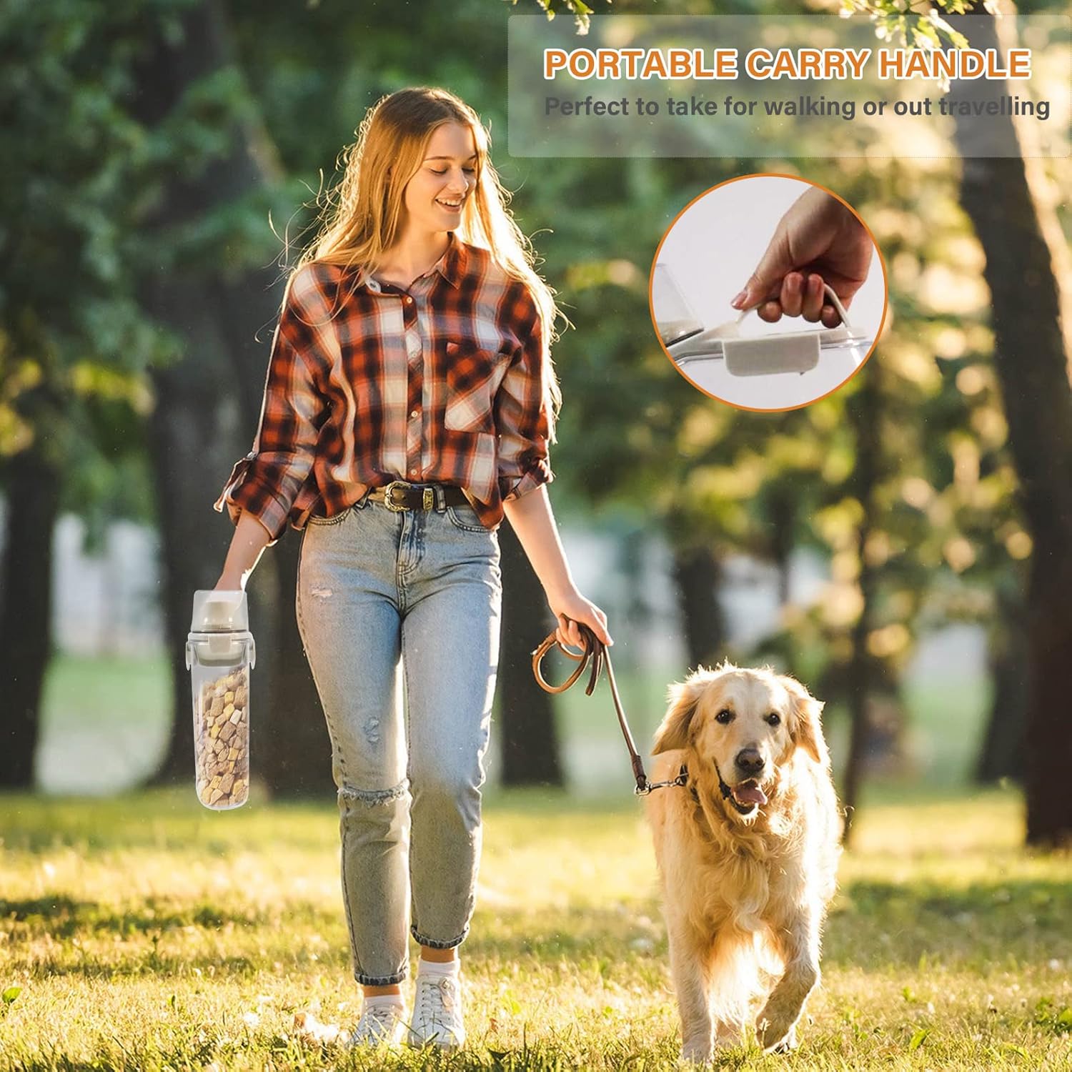 Dog Food Storage Container Airtight |3 Qt/2.8 L Clear Plastic Dog Puppy Food Treats Container with Measuring Cup|Hold up to 3.8 lbs of Pet Food|Portable Food Containers for Travel| BPA Free - Image 5