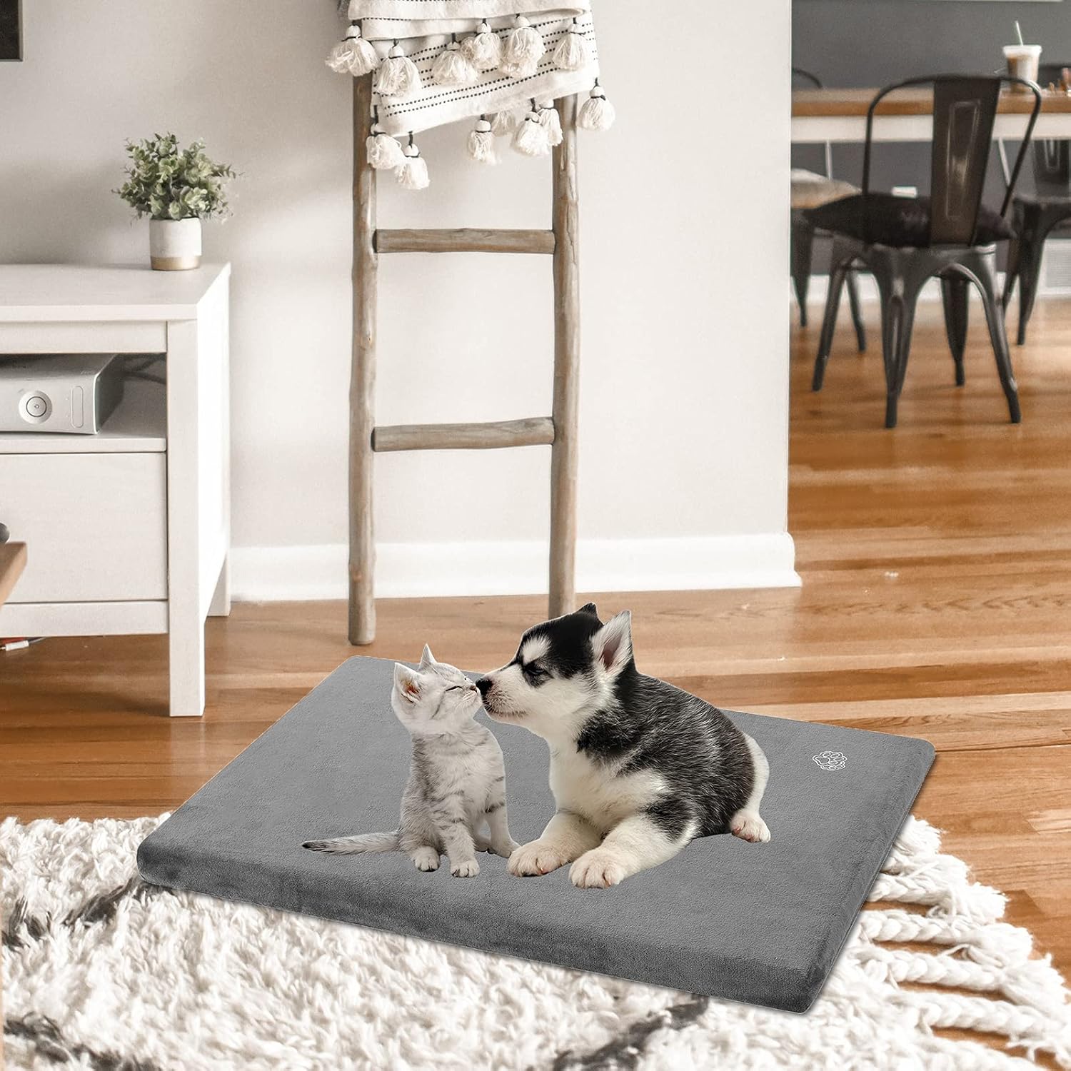 EMPSIGN Stylish Dog Bed Mat Dog Crate Pad Mattress Reversible (Cool & Warm), Water Proof Linings, Removable Machine Washable Cover, Firm Support Pet Crate Bed for Small to XX-Large Dogs, Grey - Image 6