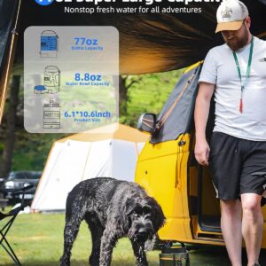 lesotc Dog Travel Water Bottle Portable with Pull-Out Drinking Bowl, 77oz Large Travel Water Bowl Dispenser for Dogs Camping Essentials Hiking Beach Road Trip Park Walking On The Go Must Haves, Black