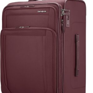 Samsonite Lineate DLX Softside Expandable Luggage with Spinner Wheels, Merlot, Medium Checked