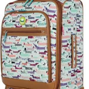 Lily Bloom Luggage Carry On Expandable Design Pattern Suitcase For Woman With Spinner Wheels (Totally Paw Some, 20in)