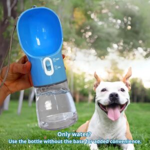 Dog Water Bottle 4 in 1 – Portable Travel Pet Water Dispenser with Bowl, Food Container, Poop Bag Holder & Waste Shovel – Bottle for Walking, Hiking & Outdoor Adventures, BPA-Free