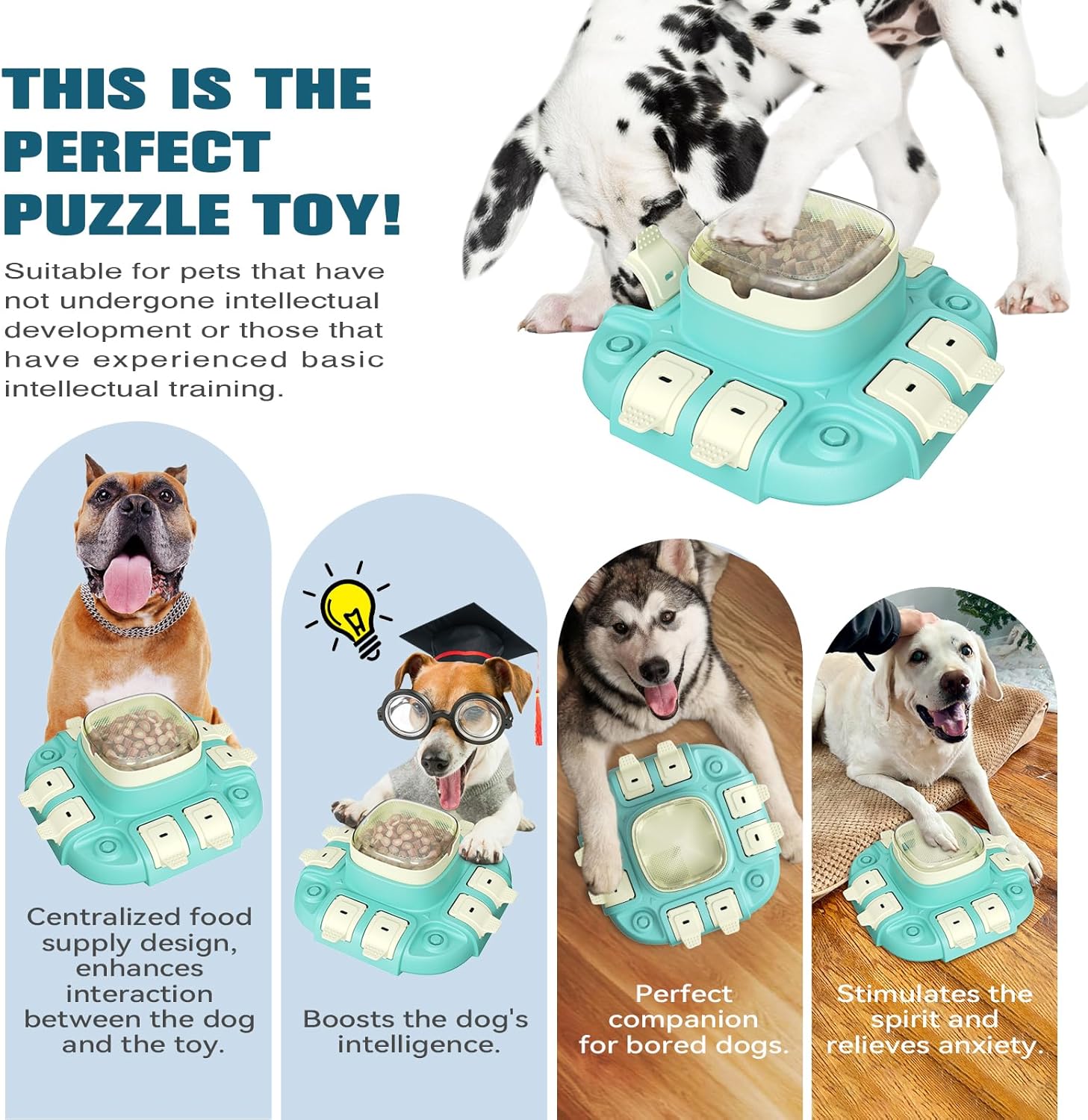 Dog Puzzle Toy 2 Levels, Dog Treat Puzzle Slow Feeder, Interactive Enrichment Toys for Boredom and Mental Stimulation - Image 4