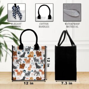 Dog Tote Bag For Women, Cute Puppy Pet Tote Bag, Doggie Canvas Tote Bag For Traveling Shopping Gym, Dog Lover Gift Tote Bag With Ribbon, Aesthetic Beach Tote Bag Gifts For Women Dog Owners Friends -32