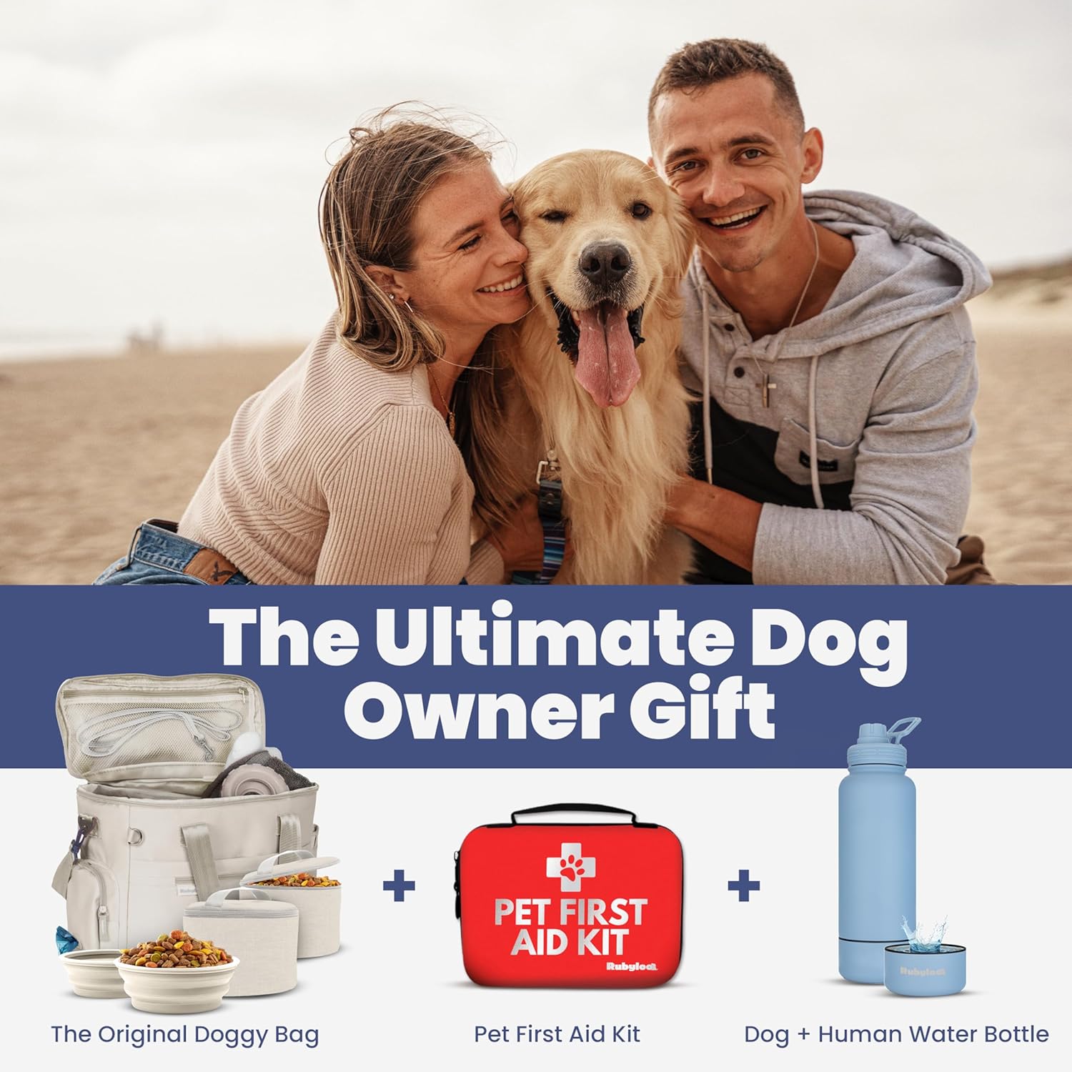 The Original Doggy Bag™ - Complete Dog Travel Bowl Bag for Supplies with 2 BPA-Free Travel Dog Bowls & 2 Food Containers - Traveling Kit for Road Trips, Camping, Weekend Away or Doggy Gift - Beige - Image 7