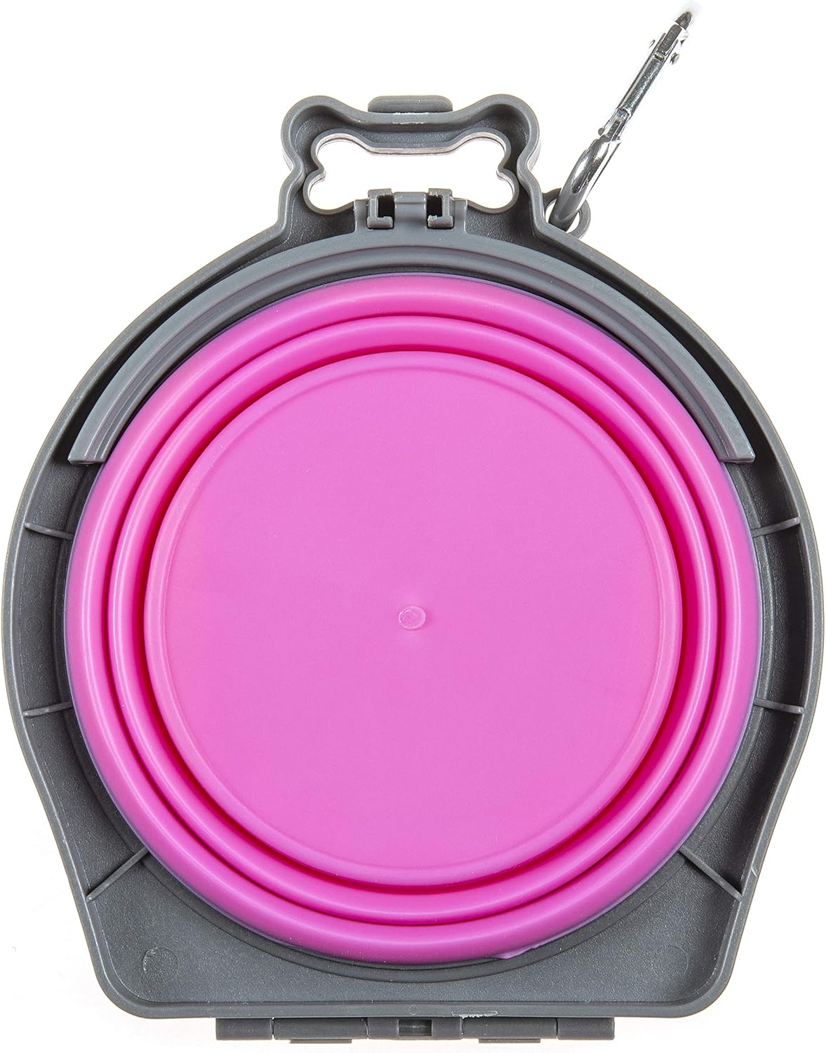 Loving Pets Bella Roma Double Diner Collapsible Dog Bowls - Silicone Dog Bowls, Foldable Bowl, Puppy Essentials & Hiking Pet Supplies Great for Home & Travel (Pink, Small) - Image 4