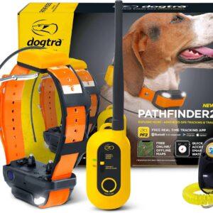Dogtra Pathfinder 2 - Hunting Ecollar GPS Dog Training Collar with Remote, 9 Mile Range, Tracking & Containment for Medium & Large Dog Breeds, Electric GEO Fence Tracker, Stimulation, Vibration, Tone