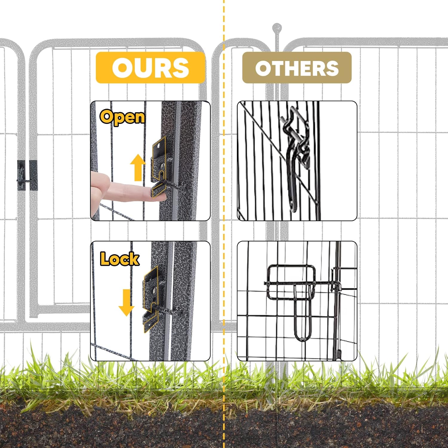 TMEE Dog Playpen, 40" Height 16 Panels Outdoor Dog Fence Pet Play Pen, Puppy Pens for Large/Medium/Small Dogs, Ideal for RV, Camping, Yard, Indoor - Image 5