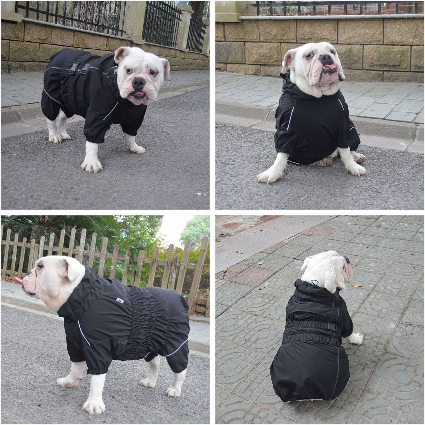 Dogs Waterproof Jacket, Lightweight Waterproof Jacket Reflective Safety Dog Raincoat Windproof Snow-Proof Dog Vest for Small Medium Large Dogs Black XXXL - Image 6