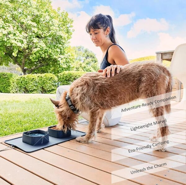 Generic Portable Pet Feeder, Silicone Bowls for Dog and Cat Travel, Collapsible Dish for Food and Water, 2-in-1 Solution with Adjustable Bow Ties - Image 3