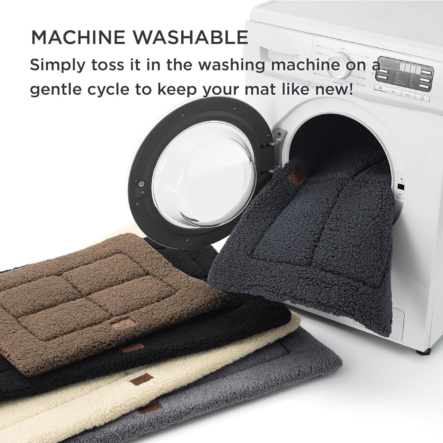 Bedsure Washable Dog Crate Bed for Large Dogs, Soft Foam Floor Pet Mat, Versatile Lightweight Pet Crate Pad for Cages - Image 4