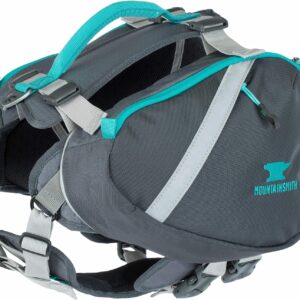 Mountainsmith K9 Dog Pack, Adjustable Chest and Back Harness Canine Backpack, Saddle Bags with Zippered Pockets for Camping, Travel, Outdoors, Backpacking, Hiking, Caribe Blue, Small