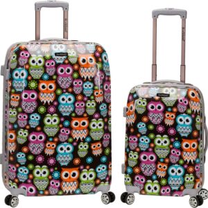 Rockland Departure Hardside Spinner Wheel Luggage, OWL, 2-Piece Set (20/28)