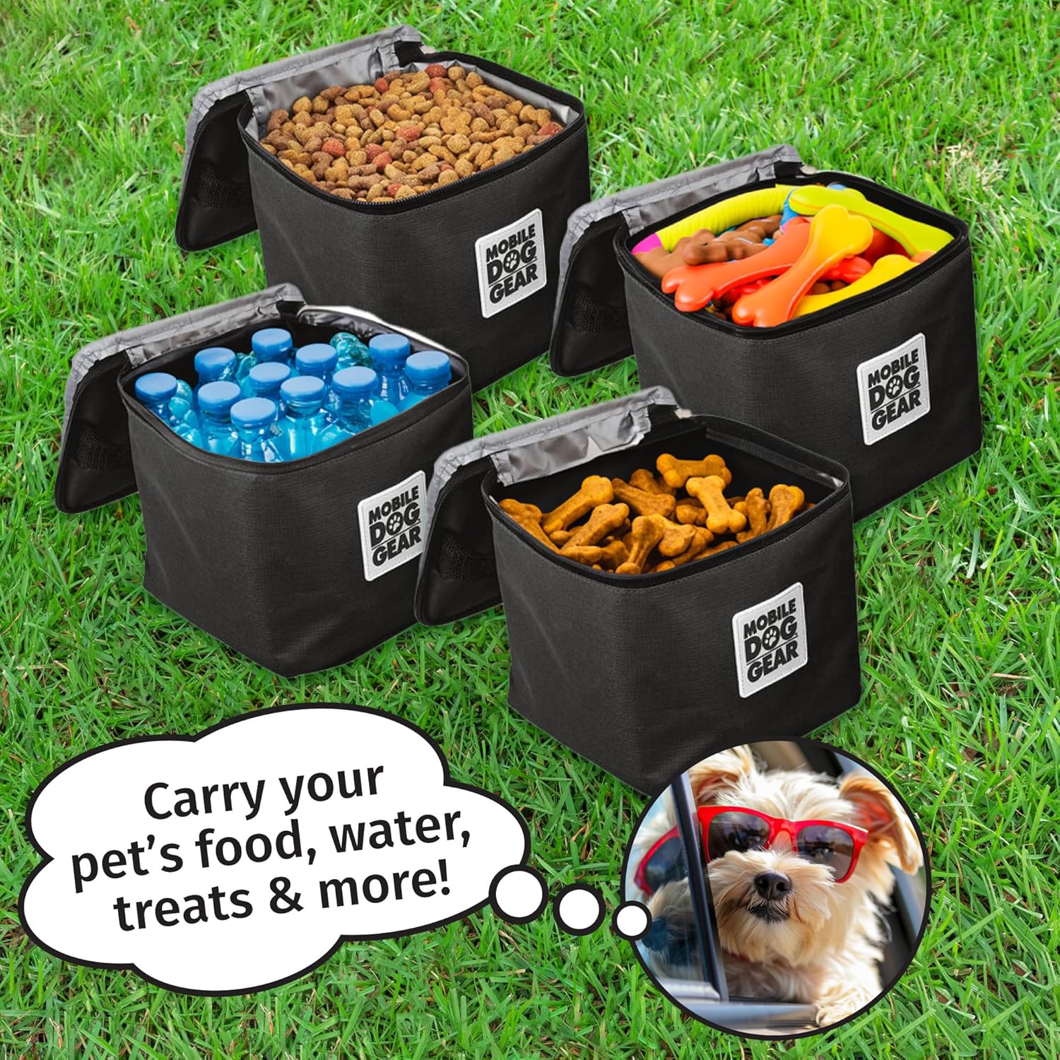 Mobile Dog Gear Pet Food Storage Containers (2 Pack, 15 Cups Each) - Insulated Dog Food Travel Bag & Treat Carrier - Keeps Food Fresh, Portable, Durable, Easy to Clean - Great for Camping & Day Trips - Image 8