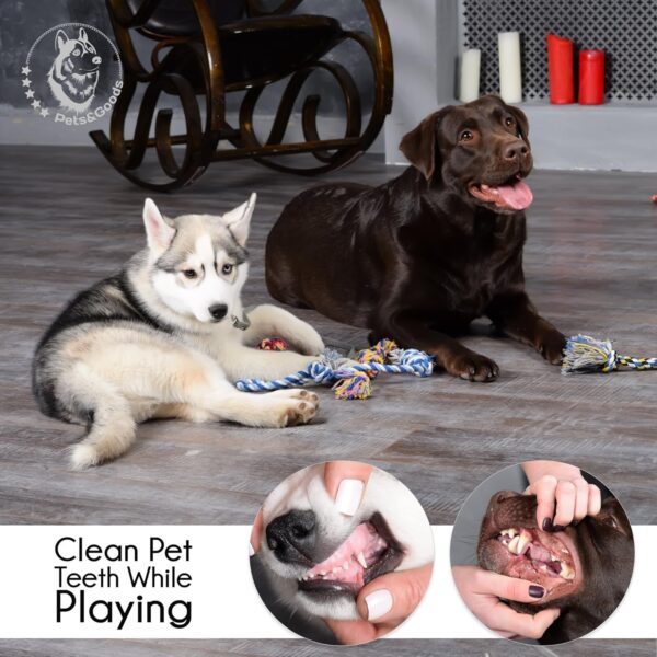 Pets&Goods Dog Chew Toys – 5-Pack Cotton Rope Tug & Teething Toy – Small/Medium Dog Chew Toy for Puppies & Adult Dogs – Interactive Tug of War Rope, Dental Cleaning, Boredom Buster – Multicolor - Image 3