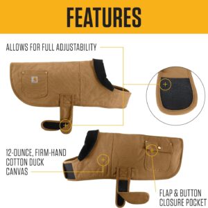 Carhartt Firm Duck Insulated Dog Chore Coat, Durable Weather Resistant Jacket for Cold and Windy Conditions, PFAS Free (Carhartt Brown), Small