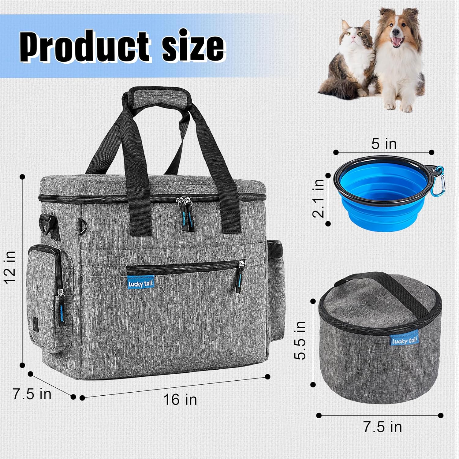 MEDHOPET Dog Travel Bag Backpack, Airline Approved Organizer with Multi-Function Pockets, Pet Travel Backpack with 2 Silicone Collapsible Bowls and 2 Food Baskets - Image 5