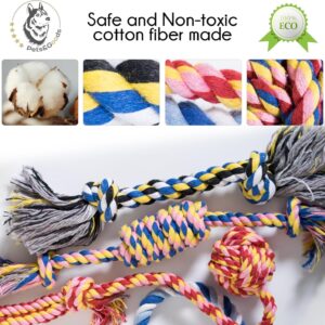 Pets&Goods Dog Chew Toys – 5-Pack Cotton Rope Tug & Teething Toy – Small/Medium Dog Chew Toy for Puppies & Adult Dogs – Interactive Tug of War Rope, Dental Cleaning, Boredom Buster – Multicolor