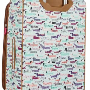 Lily Bloom Luggage 24″ Expandable Design Pattern Suitcase With Spinner Wheels For Woman (24in, Totally Paw Some)