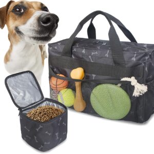 MYDAYS Dog Travel Bag, Pet Luggage Suitcase Weekend Tote Carrier with Collapsible Bowl, Pet Luggage Suitcase Weekend Tote Carrier with Collapsible Bowl (Black)