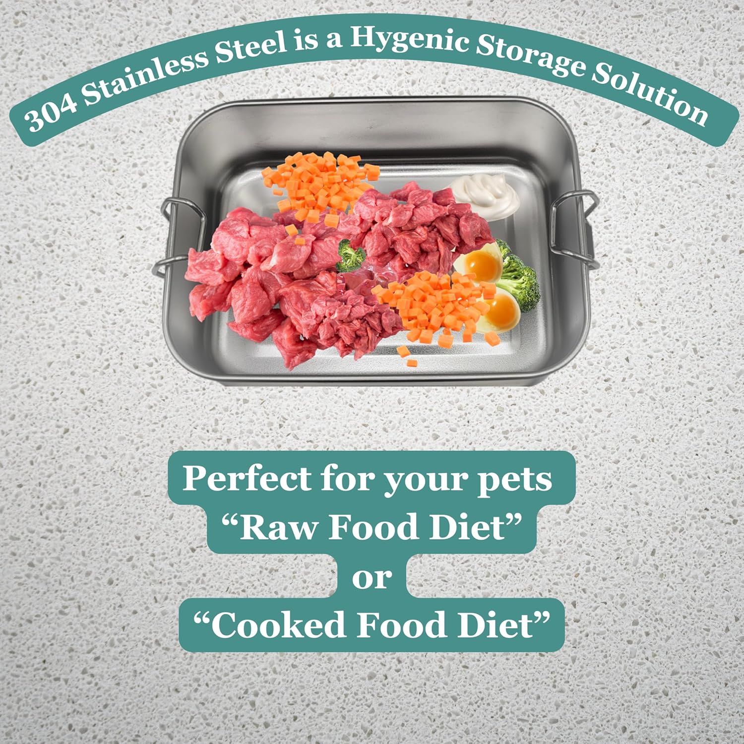 Stainless Steel Food Storage Container for Dogs and Cats, no Spill Rectangle Bowl with lid, Erasable Marker for Notes, 30 oz Portable Pet Travel Water Bowl, Holds Wet Food/Kibble, Medication Holder. - Image 8