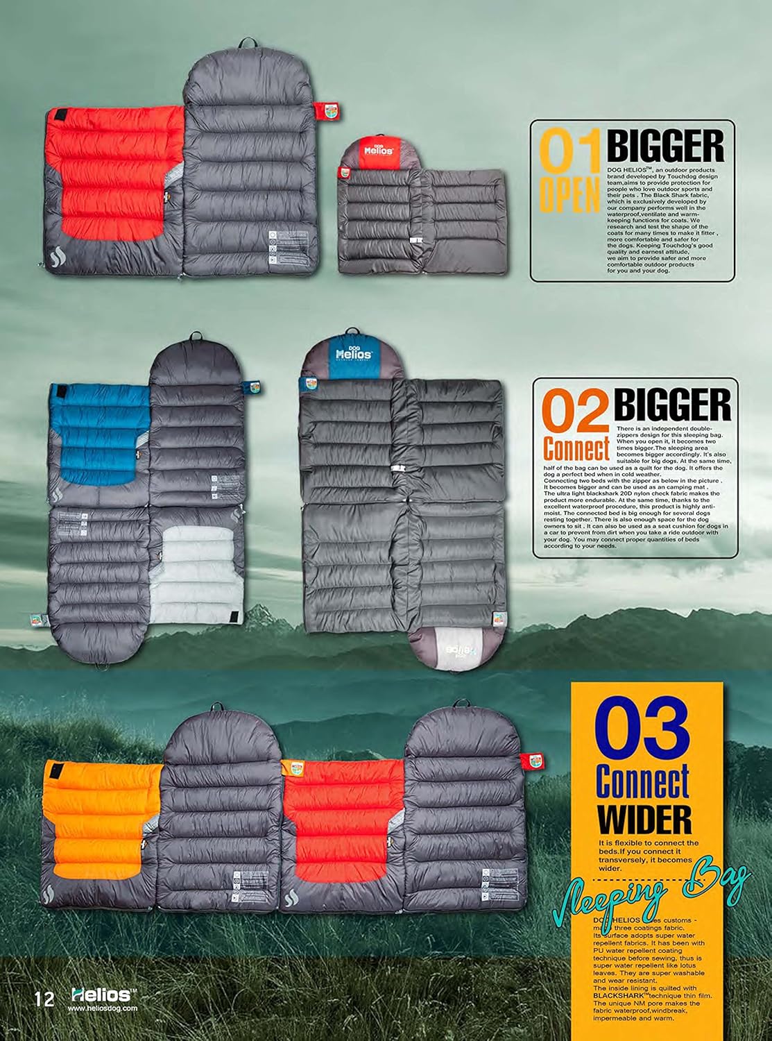 DOGHELIOS 'Trail-Barker' Multi-Surface Water-Resistant Travel Camper Sleeper Pet Dog Bed Mat w/ BlackShark Technology, One Size, Sunkist Orange, Dark Grey - Image 9