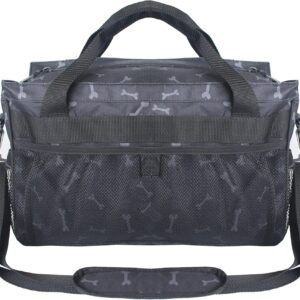 MYDAYS Dog Travel Bag, Pet Luggage Suitcase Weekend Tote Carrier with Collapsible Bowl, Pet Luggage Suitcase Weekend Tote Carrier with Collapsible Bowl (Black)