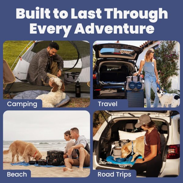 The Original Doggy Bag™ - Complete Dog Travel Bag for Supplies with 2 BPA-Free Travel Dog Bowls & 2 Pet Food Containers - Traveling Kit for Road Trips, Camping, Weekend Away or Doggy Gift - Grey - Image 4