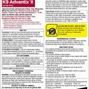 K9 Advantix II Large Dog Vet-Recommended Flea, Tick & Mosquito Treatment & Prevention | Dogs 21-55 lbs. | 2-Mo Supply (Packaging may vary)